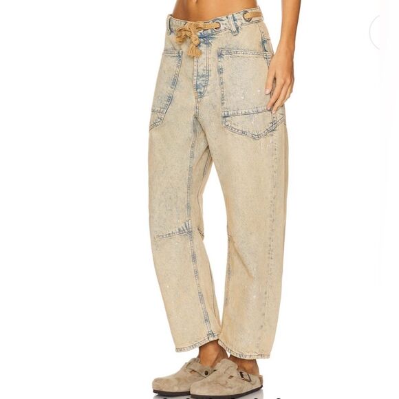 NWT Free People We The Free Moxie Low Slung Barrel Jeans in Cowboy Size 27 - Picture 11 of 12